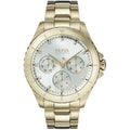 Hugo Boss Majesty 1502445 36mm Women’s Multifunction Quartz Watch – Silver Dial with Crystal Markers & Gold-Tone Stainless Steel Link Bracelet