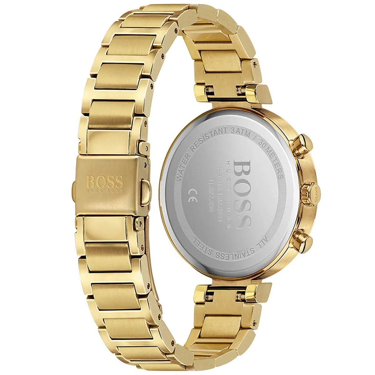 Hugo Boss Majesty 1502532 36mm Women’s Multifunction Quartz Watch – Gold Sunray Dial & Gold-Tone Stainless Steel Link Bracelet