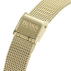 Hugo Boss Majesty 1502552 36mm Women’s Multifunction Quartz Watch – Gold Dial with Crystal Markers & Gold Stainless Steel Mesh Bracelet