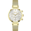Hugo Boss Majesty 1502552 36mm Women’s Multifunction Quartz Watch – Gold Dial with Crystal Markers & Gold Stainless Steel Mesh Bracelet