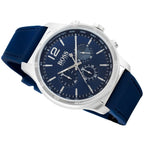 Hugo Boss Navigator 1513526 44mm Men’s Chronograph Watch – Blue Dial & Blue Silicone Strap