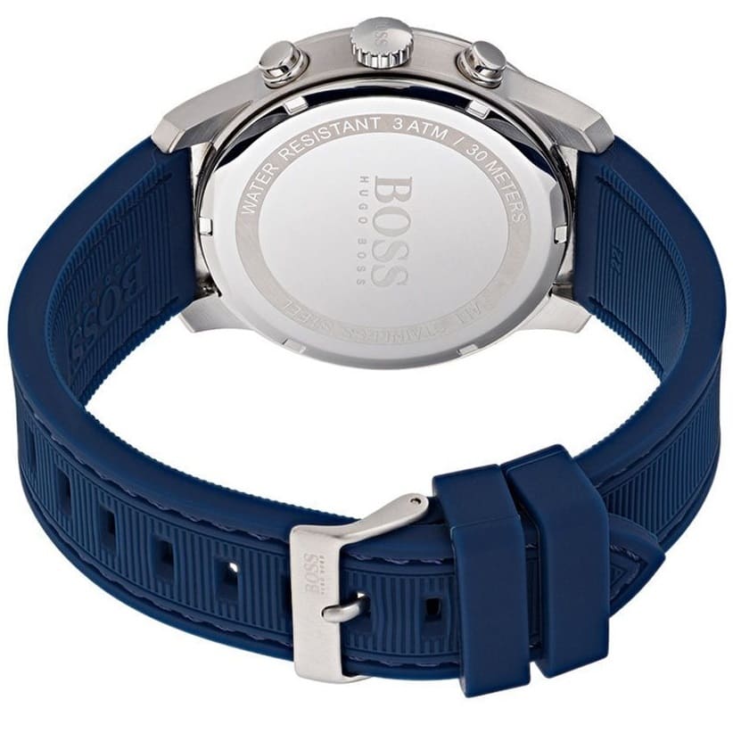 Hugo Boss Navigator 1513526 44mm Men’s Chronograph Watch – Blue Dial & Blue Silicone Strap