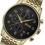 Hugo Boss Navigator 1513531 44mm Men’s Chronograph Watch – Black Dial & Gold-tone Bracelet
