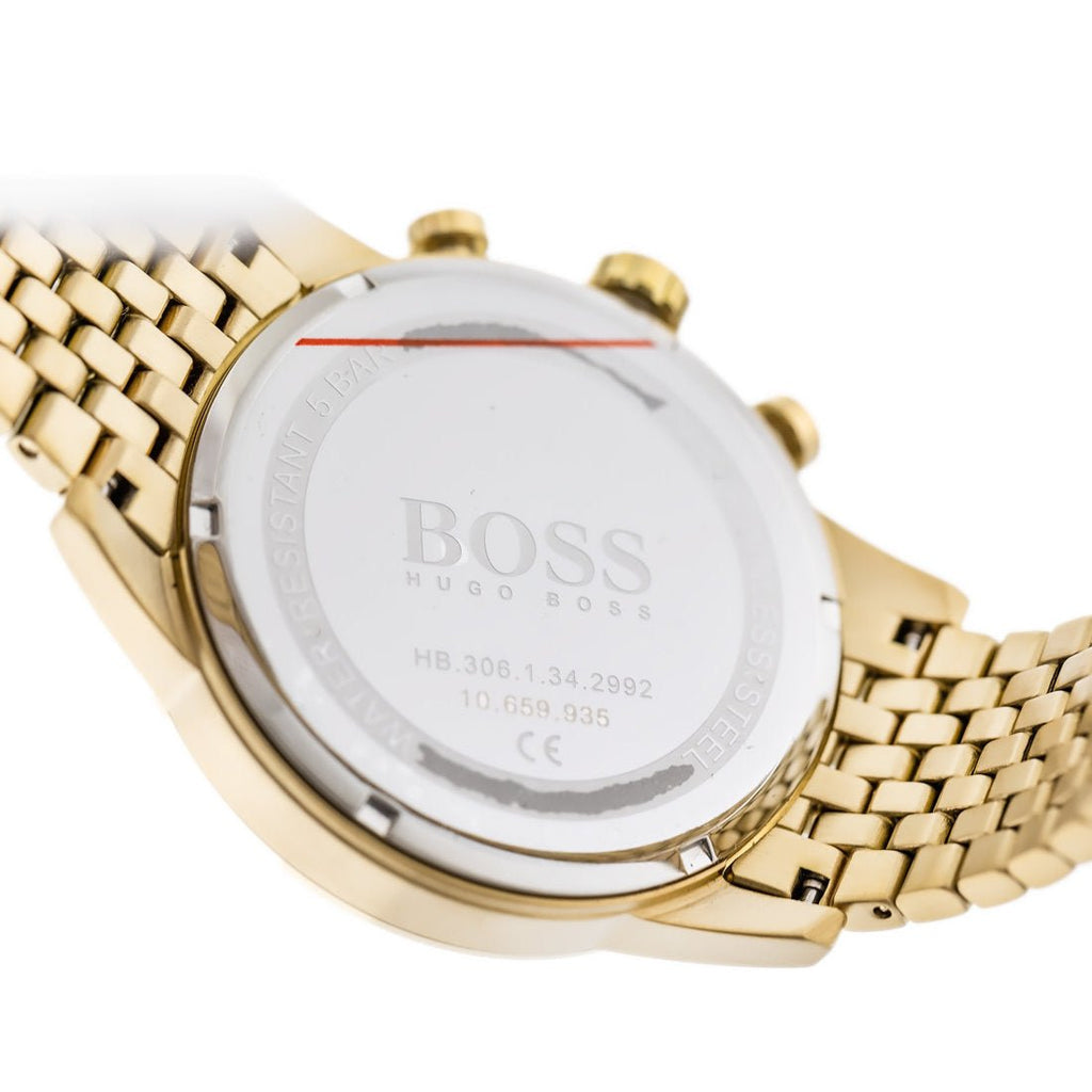 Hugo Boss Navigator 1513531 44mm Men’s Chronograph Watch – Black Dial & Gold-tone Bracelet