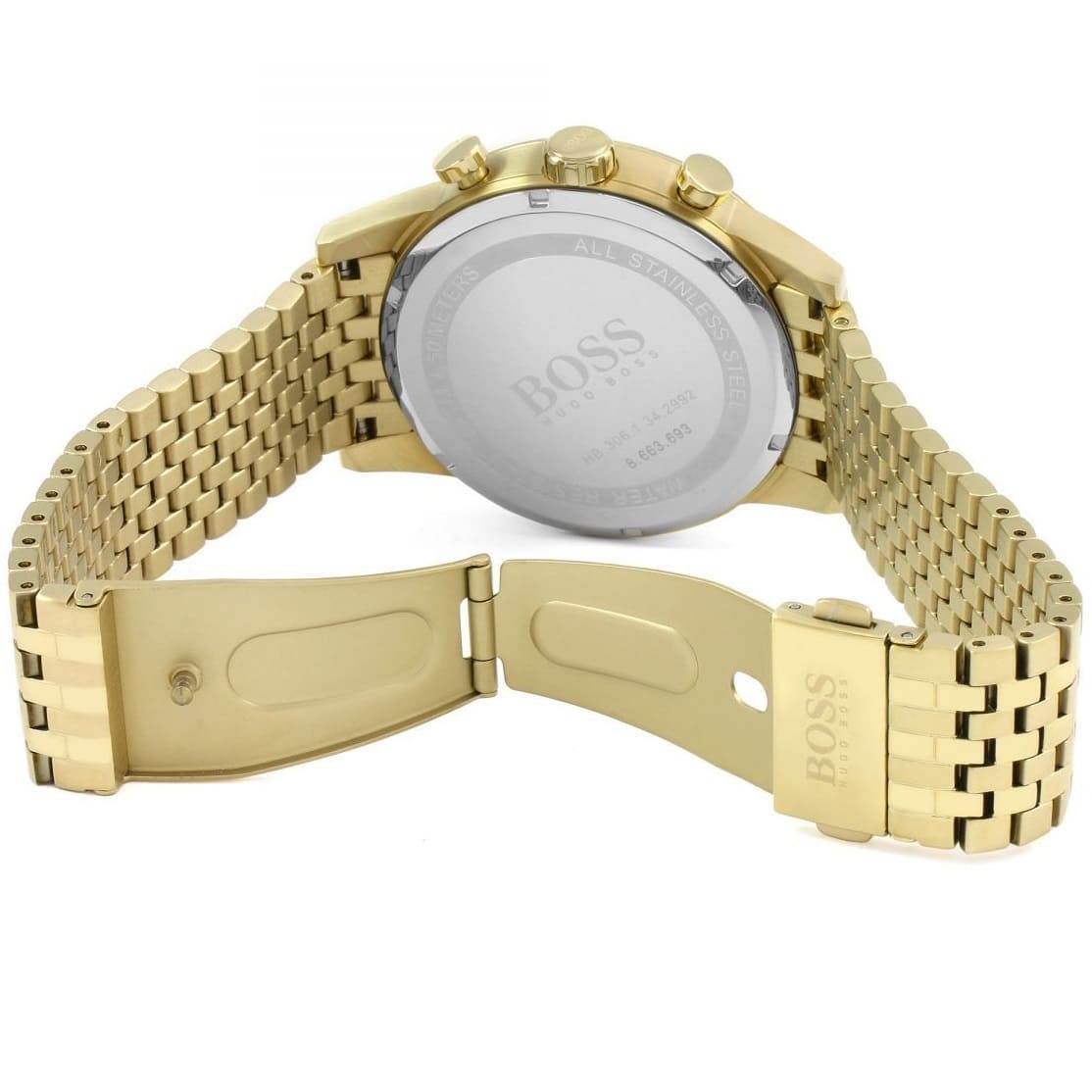 Hugo Boss Navigator 1513531 44mm Men’s Chronograph Watch – Black Dial & Gold-tone Bracelet