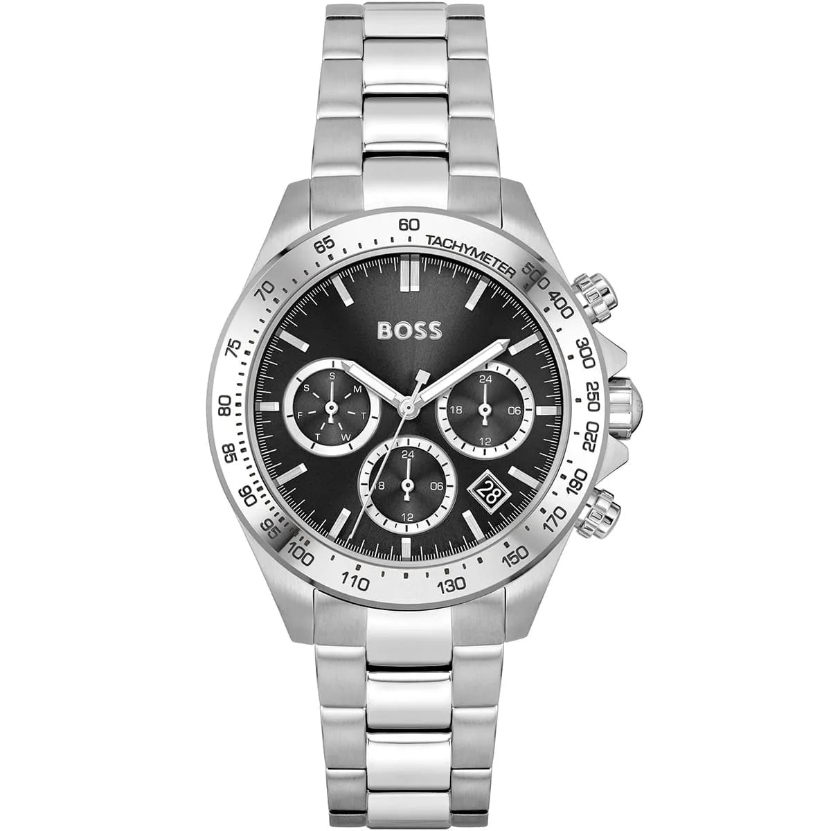 Hugo Boss Novia 1502614 38mm Women’s Multifunction Quartz Watch – Dark Grey Dial & Silver Stainless Steel Link Bracelet