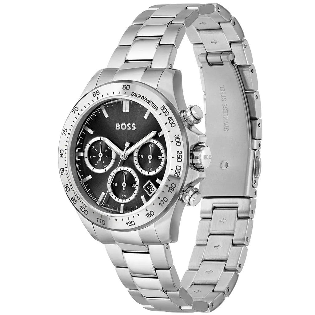 Hugo Boss Novia 1502614 38mm Women’s Multifunction Quartz Watch – Dark Grey Dial & Silver Stainless Steel Link Bracelet