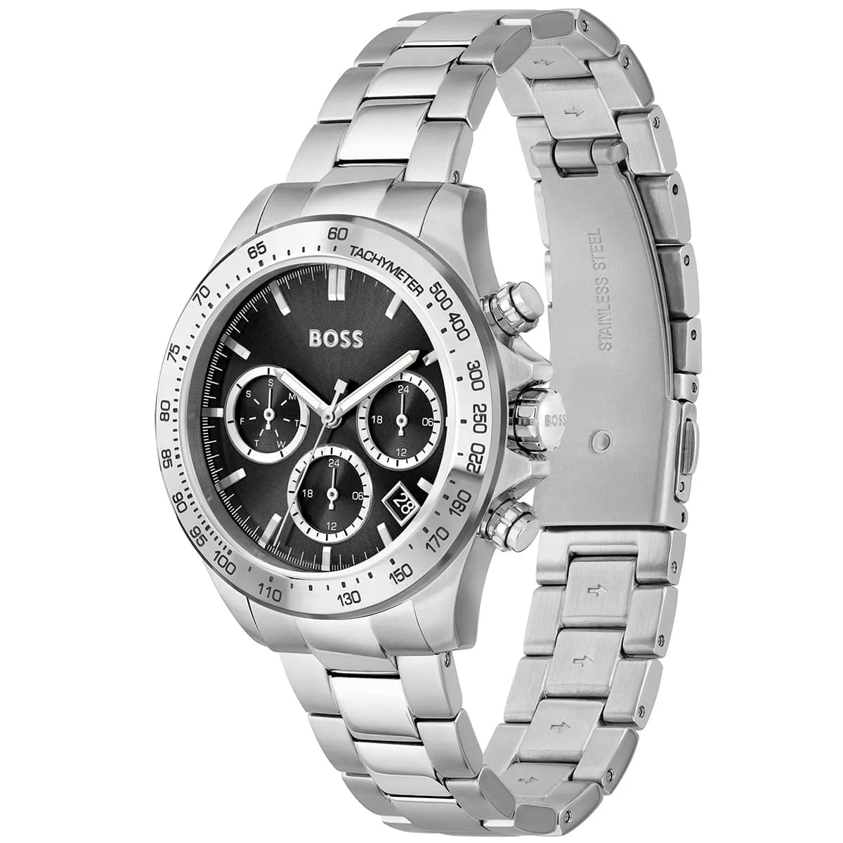 Hugo Boss Novia 1502614 38mm Women’s Multifunction Quartz Watch – Dark Grey Dial & Silver Stainless Steel Link Bracelet