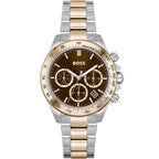 Hugo Boss Novia 1502617 38mm Women’s Multifunction Quartz Watch – Brown Sunray Dial & Two-Tone Silver & Rose Gold Steel Bracelet