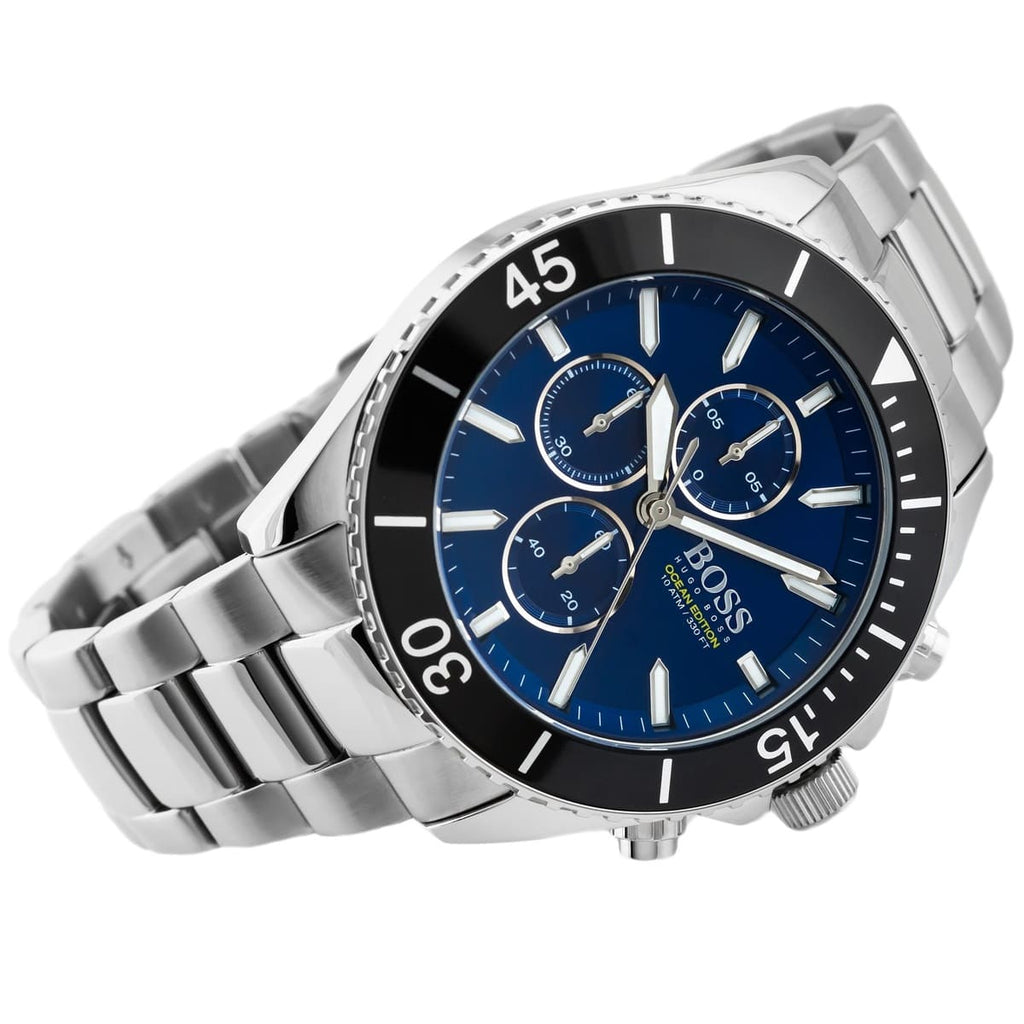 Hugo Boss Ocean Edition 1513704 46mm Men’s Chronograph Watch – Blue Dial & Stainless Steel Bracelet