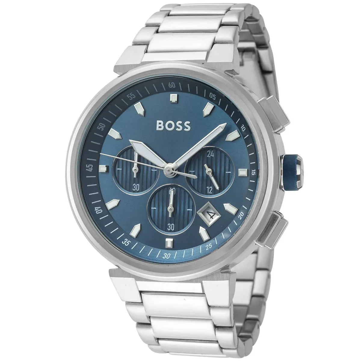 Hugo Boss One 1513999 44mm Men’s Chronograph Watch – Blue Dial & Silver-tone Link Bracelet
