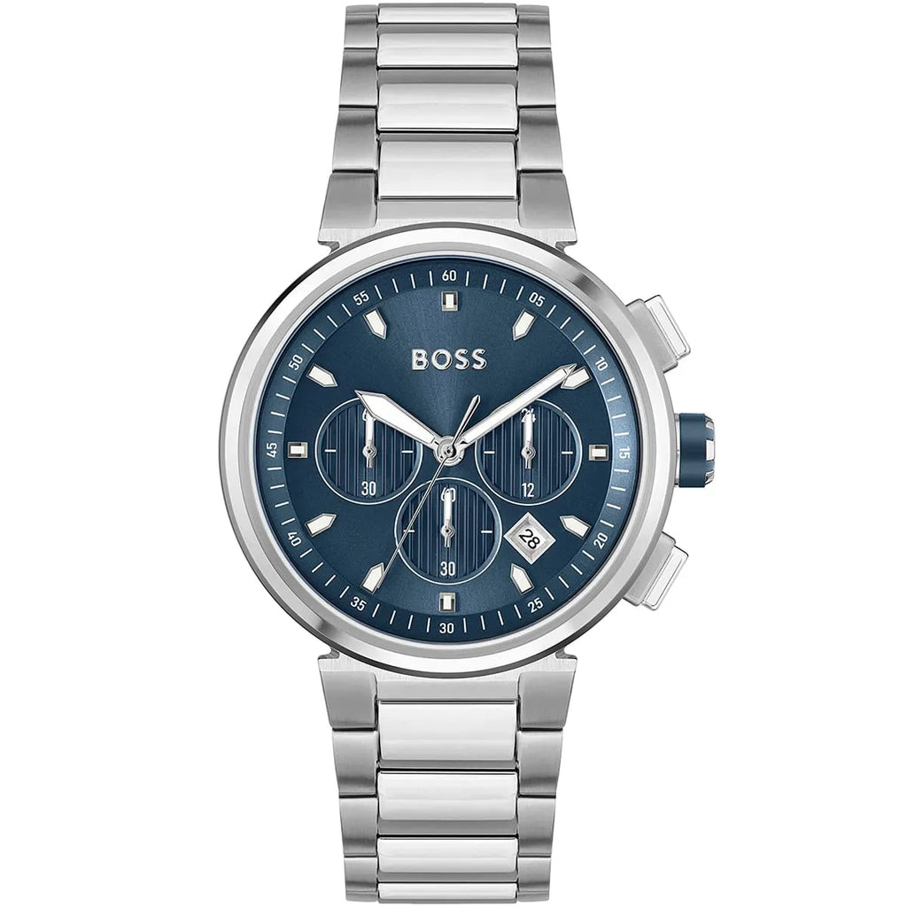 Hugo Boss One 1513999 44mm Men’s Chronograph Watch – Blue Dial & Silver-tone Link Bracelet