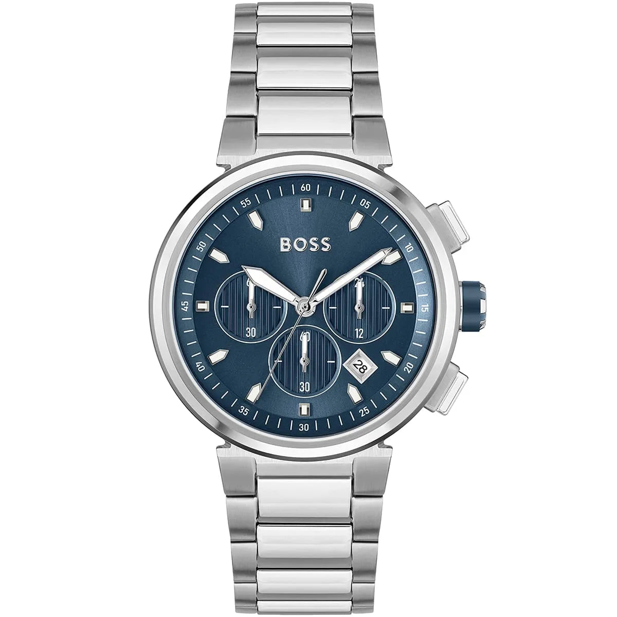 Hugo Boss One 1513999 44mm Men’s Chronograph Watch – Blue Dial & Silver-tone Link Bracelet