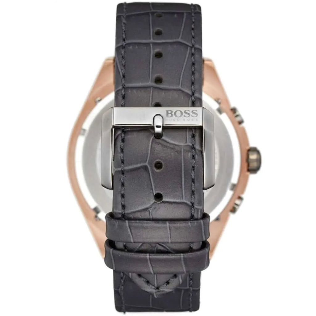 Hugo Boss Onyx 1513366 44mm Men’s Chronograph Watch – Grey Dial & Grey Leather Strap