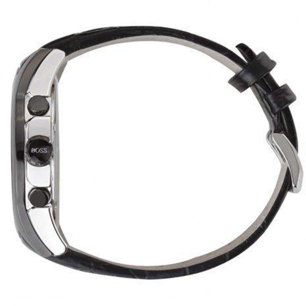 Hugo Boss Onyx 1513367 44mm Men’s Chronograph Watch – Black Dial & Black Leather Strap