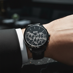 Hugo Boss Onyx 1513367 44mm Men’s Chronograph Watch – Black Dial & Black Leather Strap
