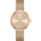 Hugo Boss Praise 1502548 36mm Women’s Two-Hand Quartz Watch – Rose Gold Sunray Dial with Crystal Ring & Rose Gold Stainless Steel Mesh Bracelet