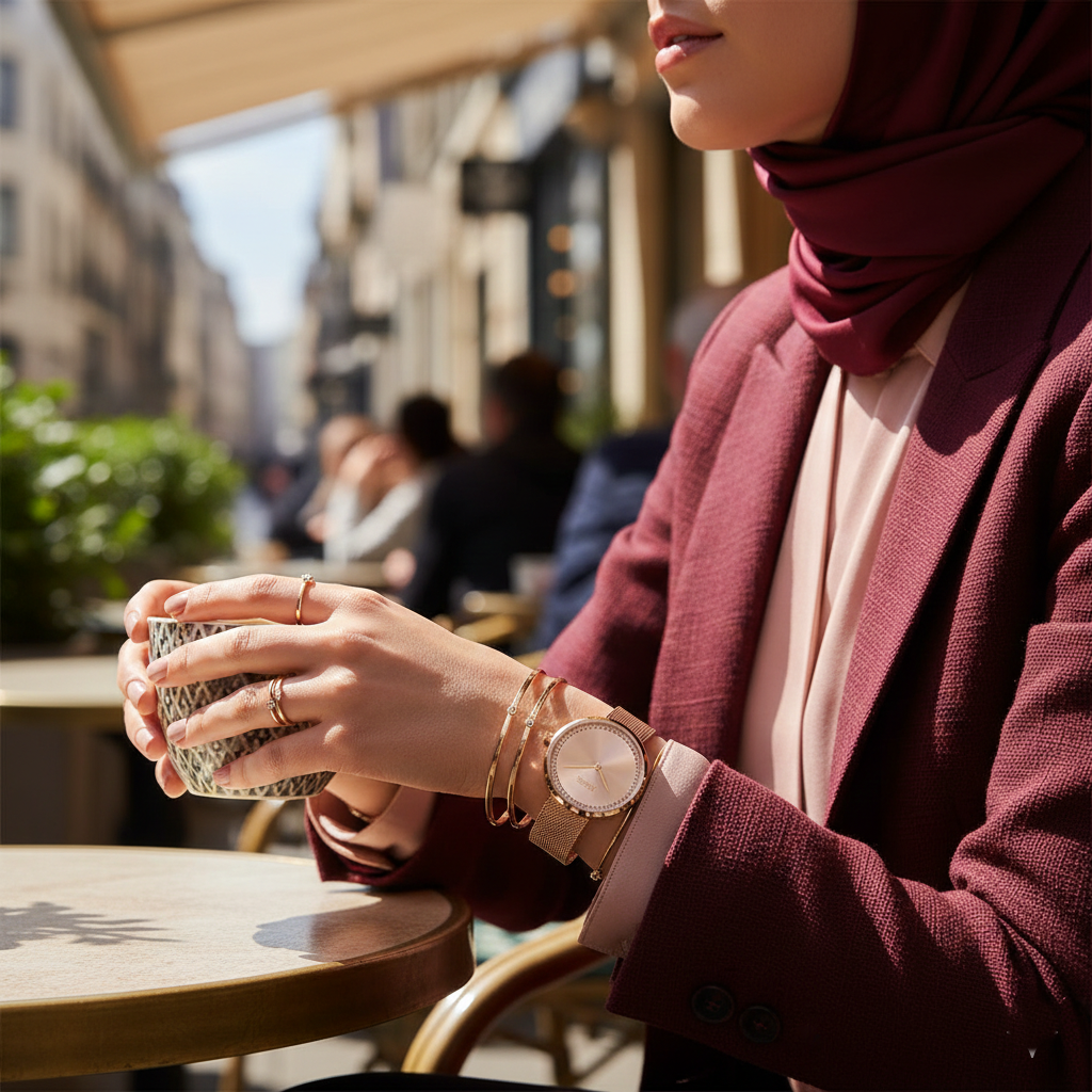Hugo Boss Praise 1502548 36mm Women’s Two-Hand Quartz Watch – Rose Gold Sunray Dial with Crystal Ring & Rose Gold Stainless Steel Mesh Bracelet