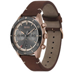 Hugo Boss Santiago 1513861 44mm Men’s Chronograph Watch – Grey Dial & Brown Leather Strap