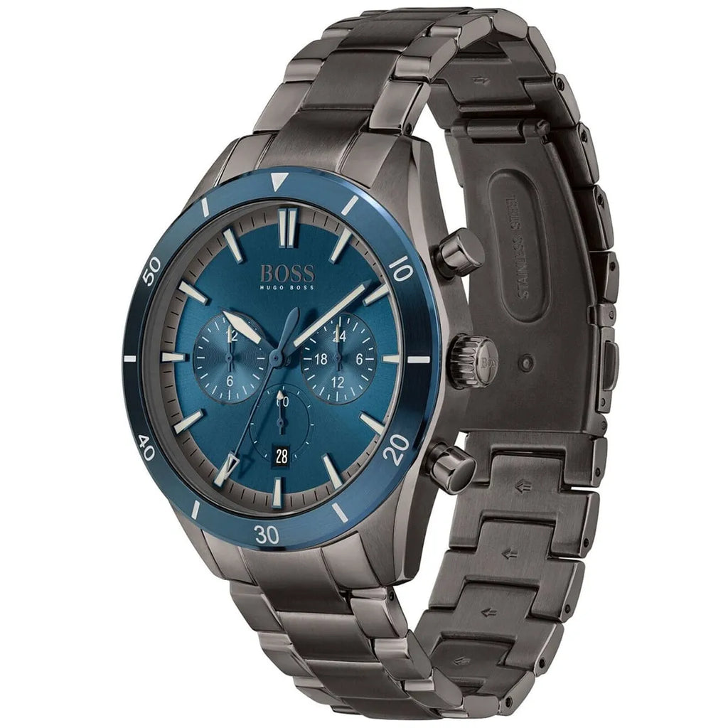 Hugo Boss Santiago 1513863 44mm Men’s Chronograph Watch – Blue Dial & Stainless Steel Bracelet