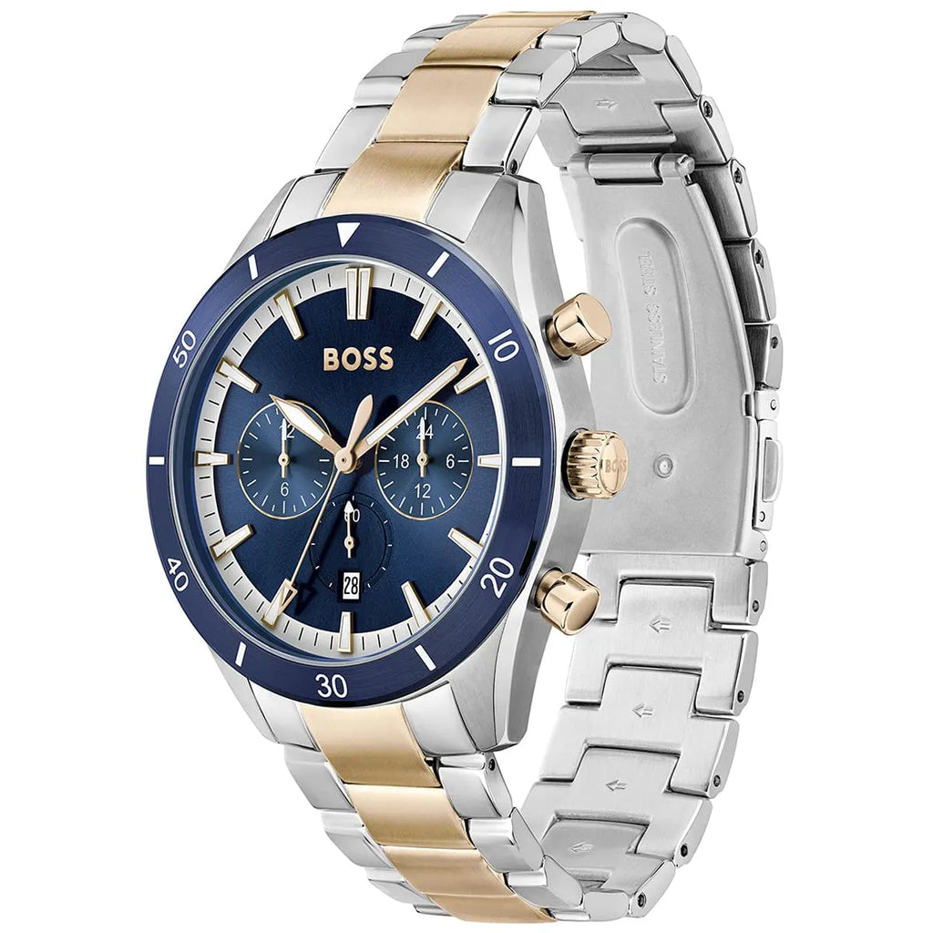 Hugo Boss Santiago 1513937 44mm Men’s Chronograph Watch – Blue Dial & Stainless Steel Bracelet
