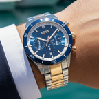 Hugo Boss Santiago 1513937 44mm Men’s Chronograph Watch – Blue Dial & Stainless Steel Bracelet