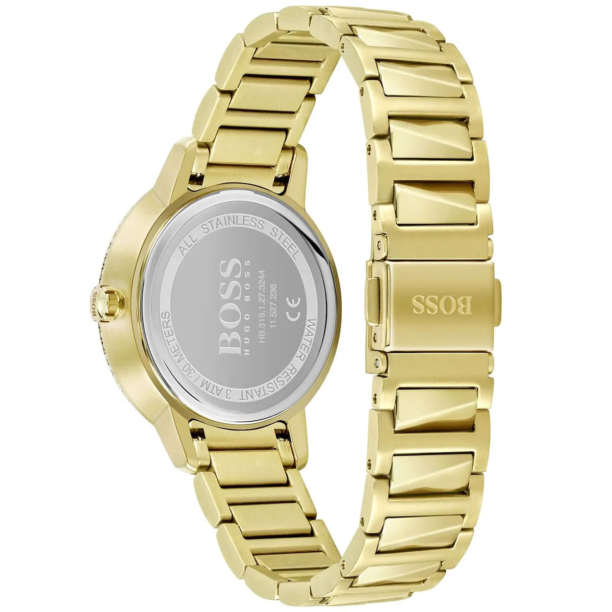 Hugo Boss Signature 1502541 34mm Women’s Quartz Watch – Gold Sunray Dial & Gold-Tone Stainless Steel Link Bracelet