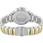Hugo Boss Signature 1502568 34mm Women’s Quartz Watch – Silver Sunray Dial & Two-Tone Stainless Steel Link Bracelet