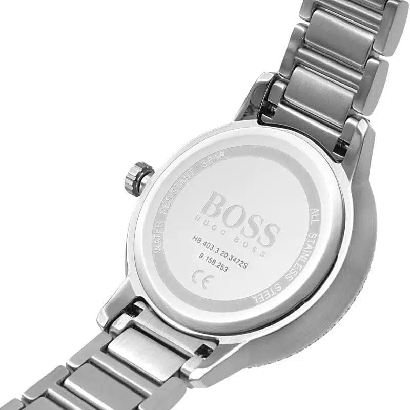 Hugo Boss Signature 1502568 34mm Women’s Quartz Watch – Silver Sunray Dial & Two-Tone Stainless Steel Link Bracelet