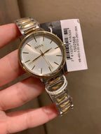 Hugo Boss Signature 1502568 34mm Women’s Quartz Watch – Silver Sunray Dial & Two-Tone Stainless Steel Link Bracelet
