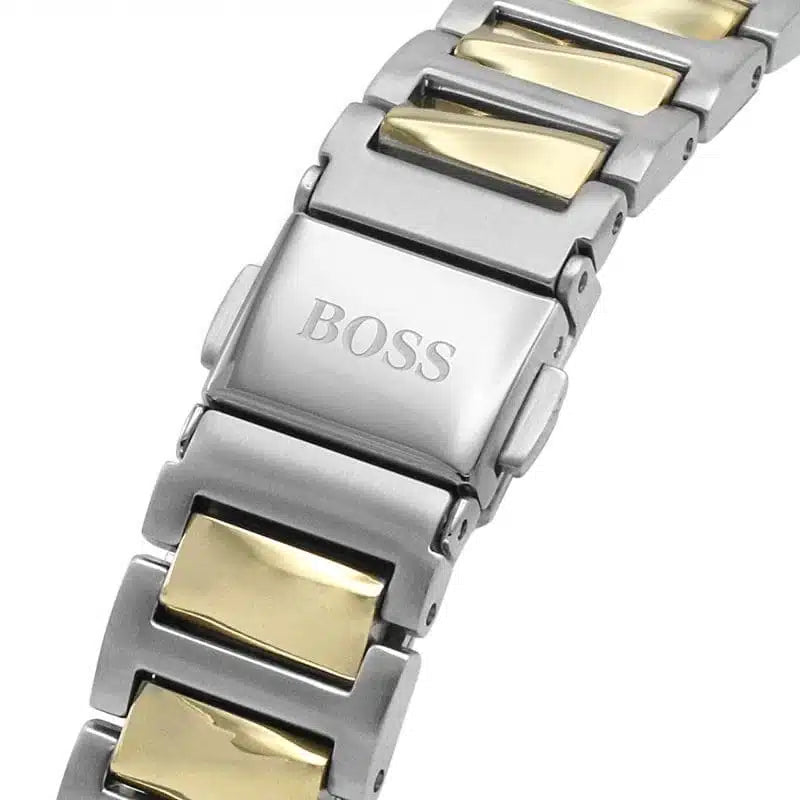 Hugo Boss Signature 1502568 34mm Women’s Quartz Watch – Silver Sunray Dial & Two-Tone Stainless Steel Link Bracelet