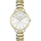 Hugo Boss Signature 1502568 34mm Women’s Quartz Watch – Silver Sunray Dial & Two-Tone Stainless Steel Link Bracelet