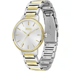 Hugo Boss Signature 1502568 34mm Women’s Quartz Watch – Silver Sunray Dial & Two-Tone Stainless Steel Link Bracelet