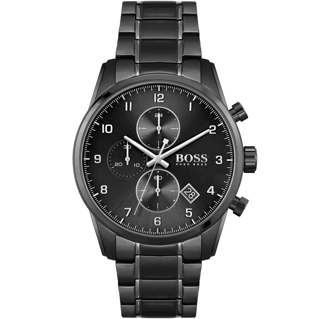 Hugo Boss Skymaster 1513785 44mm Men’s Chronograph Watch – Black Dial & Stainless Steel Bracelet