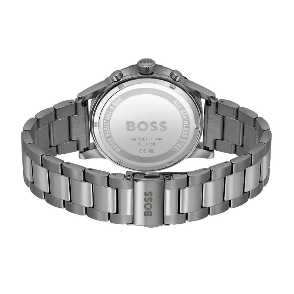 Hugo Boss Solgrade 1514034 44mm Men’s Solar Watch – Olive Green Sunray Dial & Stainless Steel Bracelet
