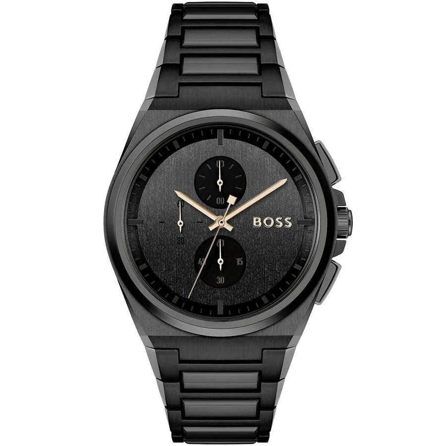 Hugo Boss Steer 1514068 44mm Men’s Chronograph Watch – Grey Dial & Stainless Steel Bracelet
