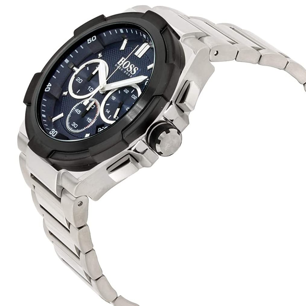 Hugo Boss Supernova 1513360 46mm Men’s Chronograph Watch – Blue Dial & Silver-tone Bracelet