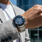 Hugo Boss Supernova 1513360 46mm Men’s Chronograph Watch – Blue Dial & Silver-tone Bracelet
