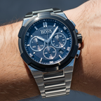 Hugo Boss Supernova 1513360 46mm Men’s Chronograph Watch – Blue Dial & Silver-tone Bracelet