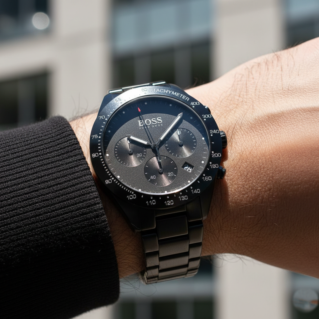 Hugo Boss Talent 1513581 42mm Men’s Chronograph Watch – Black Dial & Stainless Steel Bracelet