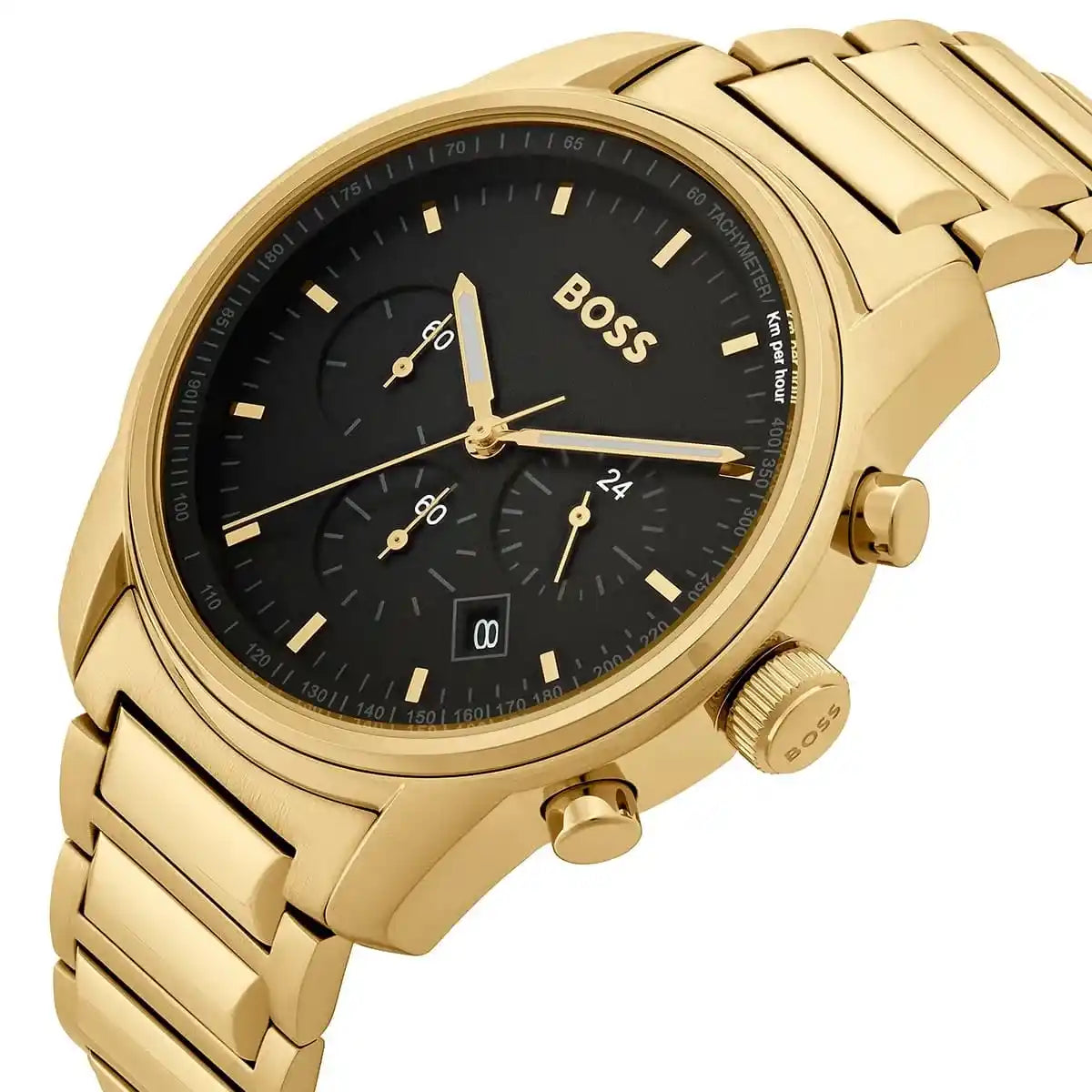Hugo Boss Trace 1514006 44mm Men’s Chronograph Watch – Black Dial & Stainless Steel Bracelet