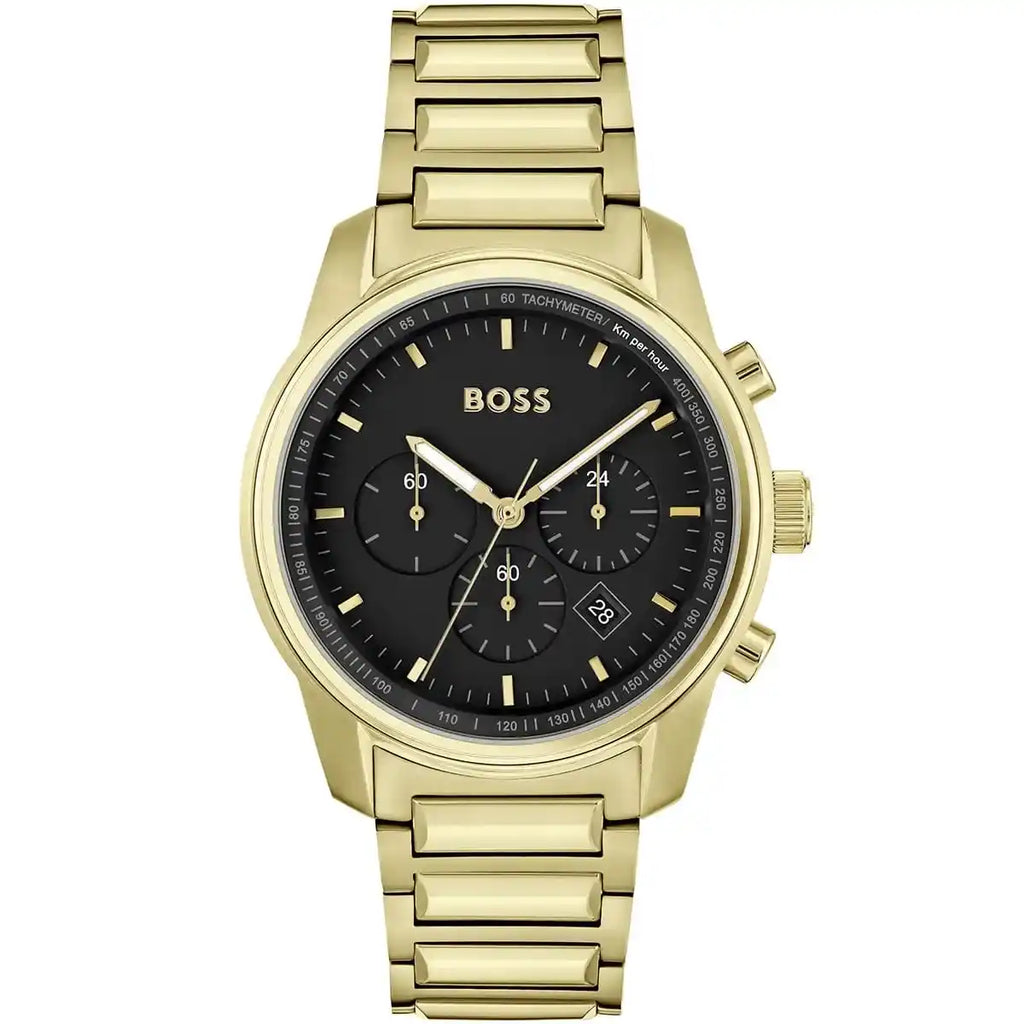 Hugo Boss Trace 1514006 44mm Men’s Chronograph Watch – Black Dial & Stainless Steel Bracelet