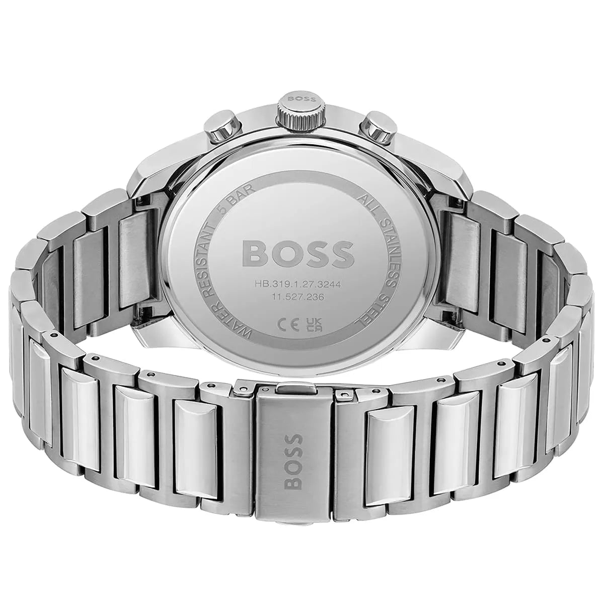 Hugo Boss Trace 1514007 44mm Men’s Chronograph Watch – Blue Dial & Stainless Steel Bracelet