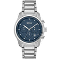 Hugo Boss Trace 1514007 44mm Men’s Chronograph Watch – Blue Dial & Stainless Steel Bracelet
