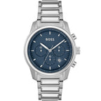 Hugo Boss Trace 1514007 44mm Men’s Chronograph Watch – Blue Dial & Stainless Steel Bracelet