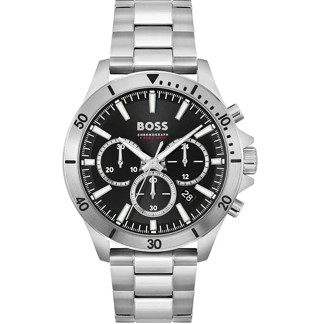Hugo Boss Troper 1514057 45mm Men’s Chronograph Watch – Black Dial & Stainless Steel Bracelet