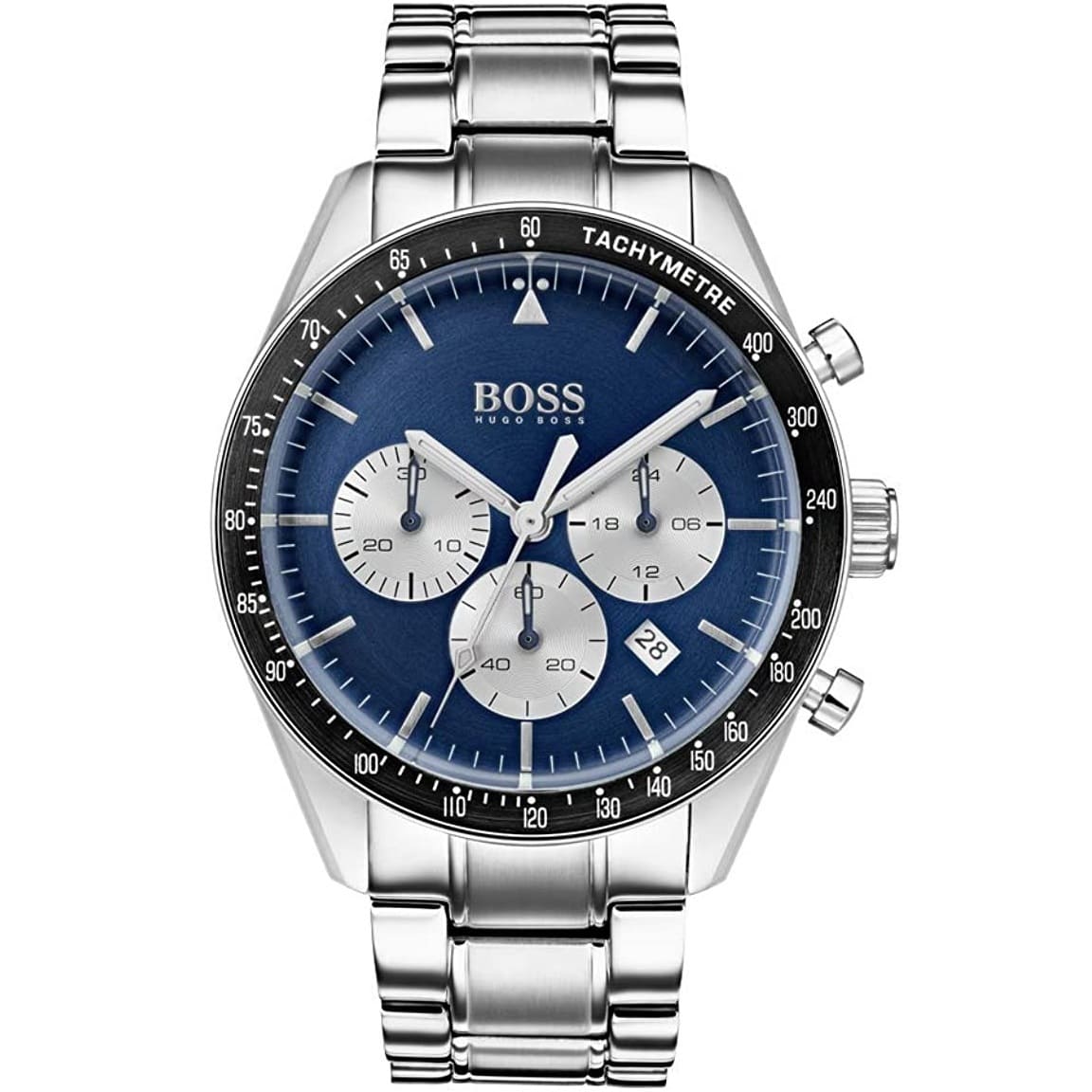 Hugo Boss Trophy 1513630 44mm Men’s Chronograph Watch – Blue Dial & Stainless Steel Bracelet