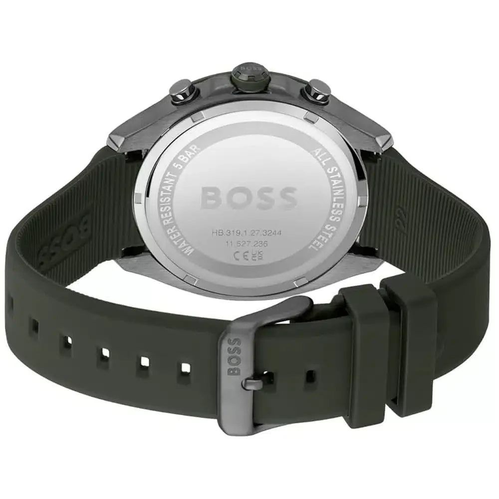 Hugo Boss Velocity 1514060 44mm Men’s Chronograph Watch – Green Dial & Green Silicone Strap
