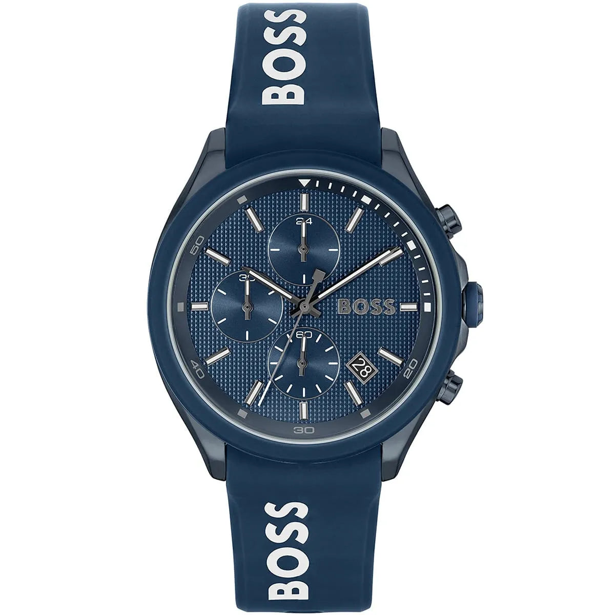 Hugo Boss Velocity 1514061 44mm Men’s Chronograph Watch – Blue Dial & Blue Silicone Strap