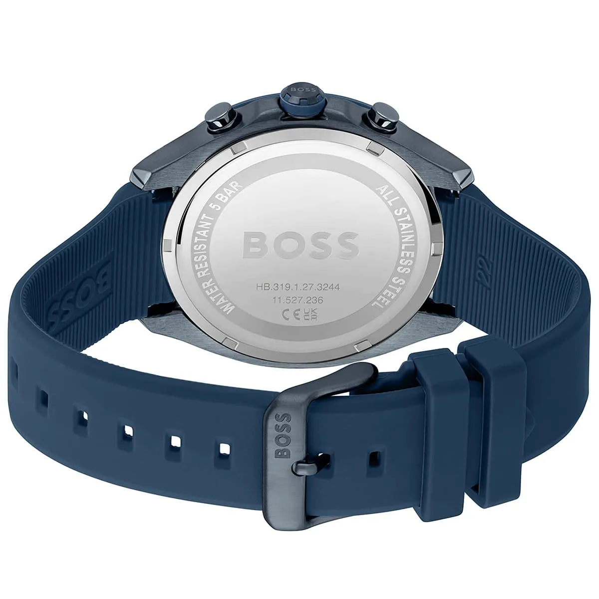 Hugo Boss Velocity 1514061 44mm Men’s Chronograph Watch – Blue Dial & Blue Silicone Strap